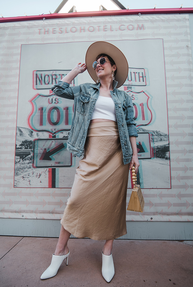 burgundy leather look pencil skirt